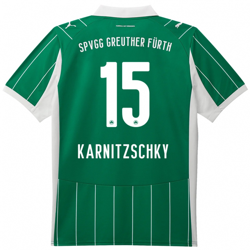 נשים Nick Karnitzschky #15 ירוק לבן הרחק ג'רזי 2025/26 חולצה קצרה