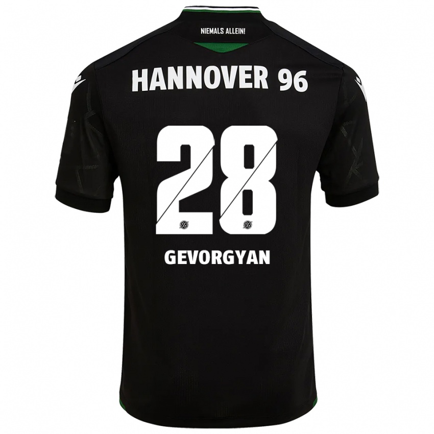 נשים מארק גבורגיאן #28 שחור ירוק הרחק ג'רזי 2025/26 חולצה קצרה