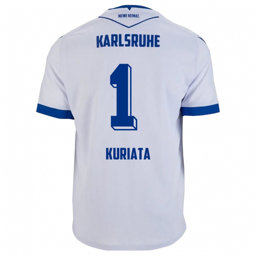 נשים Malik Kuriata #1 לבן כחול הרחק ג'רזי 2025/26 חולצה קצרה