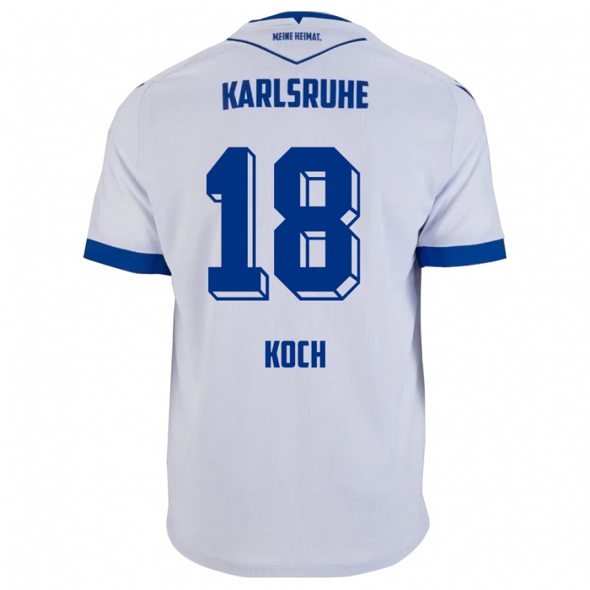 נשים אקי קוך #18 לבן כחול הרחק ג'רזי 2025/26 חולצה קצרה