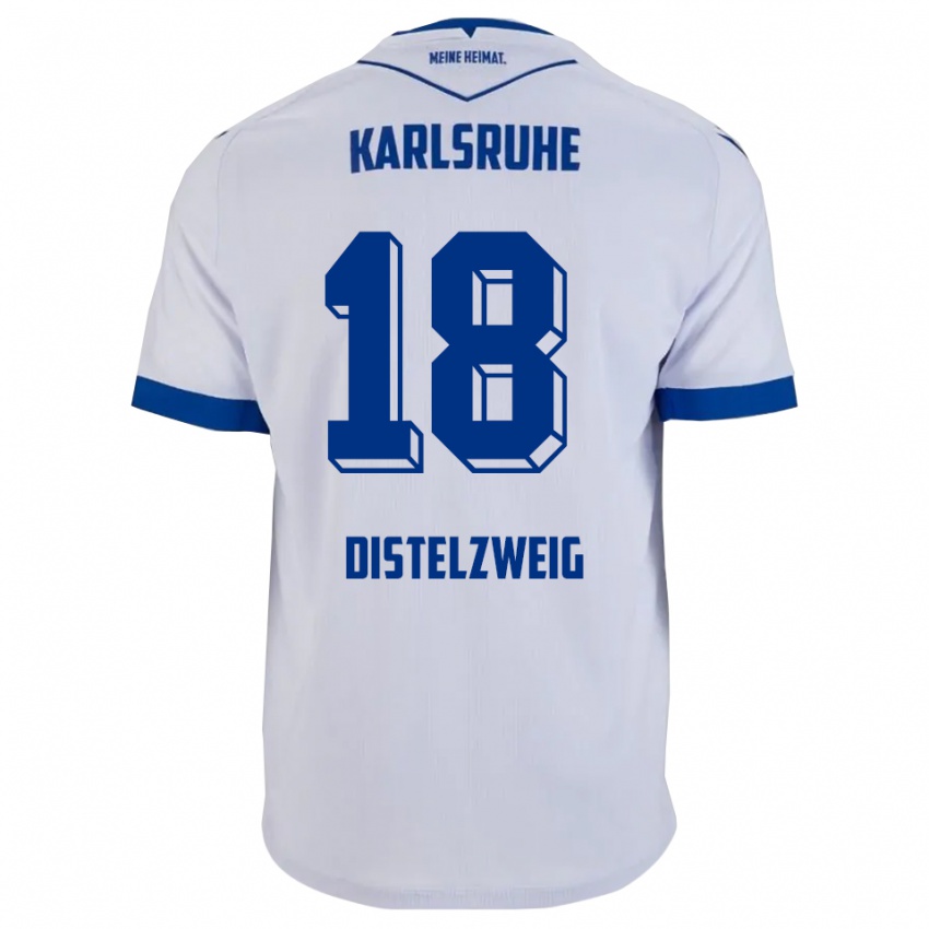 נשים ג׳אקוב דיסטלצוויג #18 לבן כחול הרחק ג'רזי 2025/26 חולצה קצרה