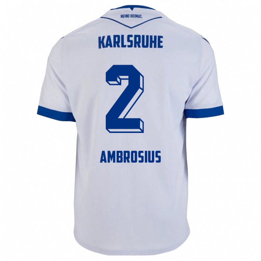 נשים Emilio Ambrosius #2 לבן כחול הרחק ג'רזי 2025/26 חולצה קצרה