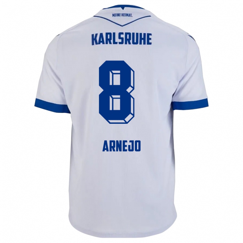 נשים Diego Arnejo #8 לבן כחול הרחק ג'רזי 2025/26 חולצה קצרה