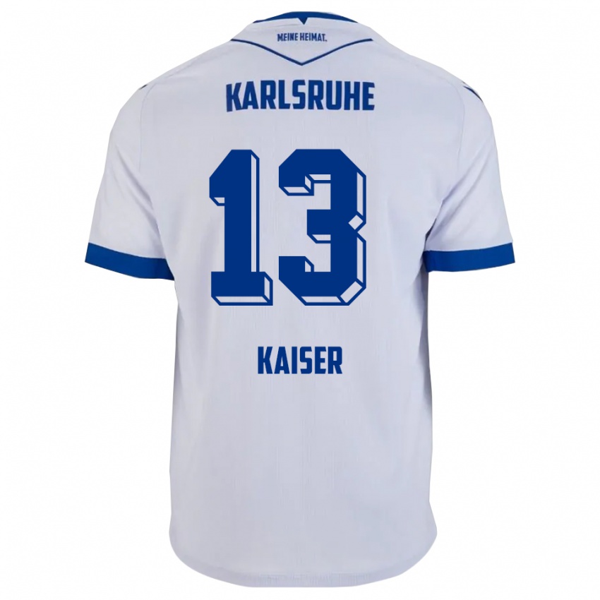 נשים Marc Kaiser #13 לבן כחול הרחק ג'רזי 2025/26 חולצה קצרה