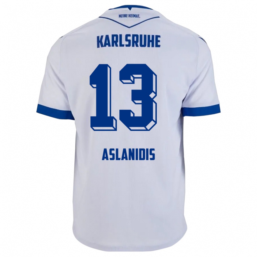 נשים Ioannis Aslanidis #13 לבן כחול הרחק ג'רזי 2025/26 חולצה קצרה