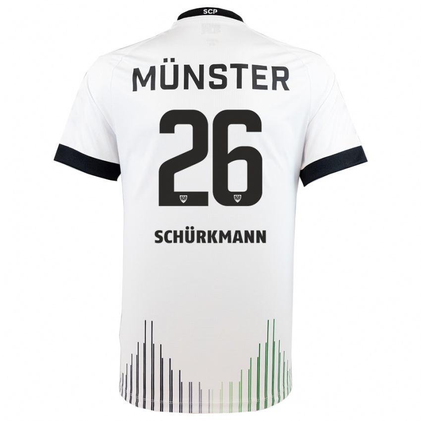 נשים Christopher Schürkmann #26 לבן שחור הרחק ג'רזי 2025/26 חולצה קצרה