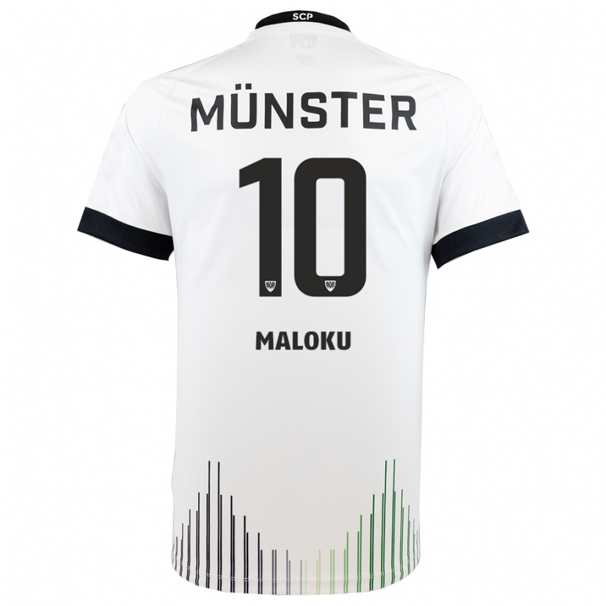 נשים Amar Maloku #10 לבן שחור הרחק ג'רזי 2025/26 חולצה קצרה