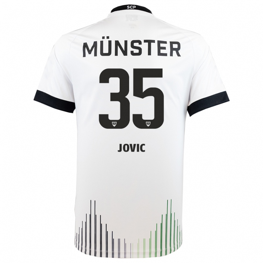 נשים Jovan Jovic #35 לבן שחור הרחק ג'רזי 2025/26 חולצה קצרה