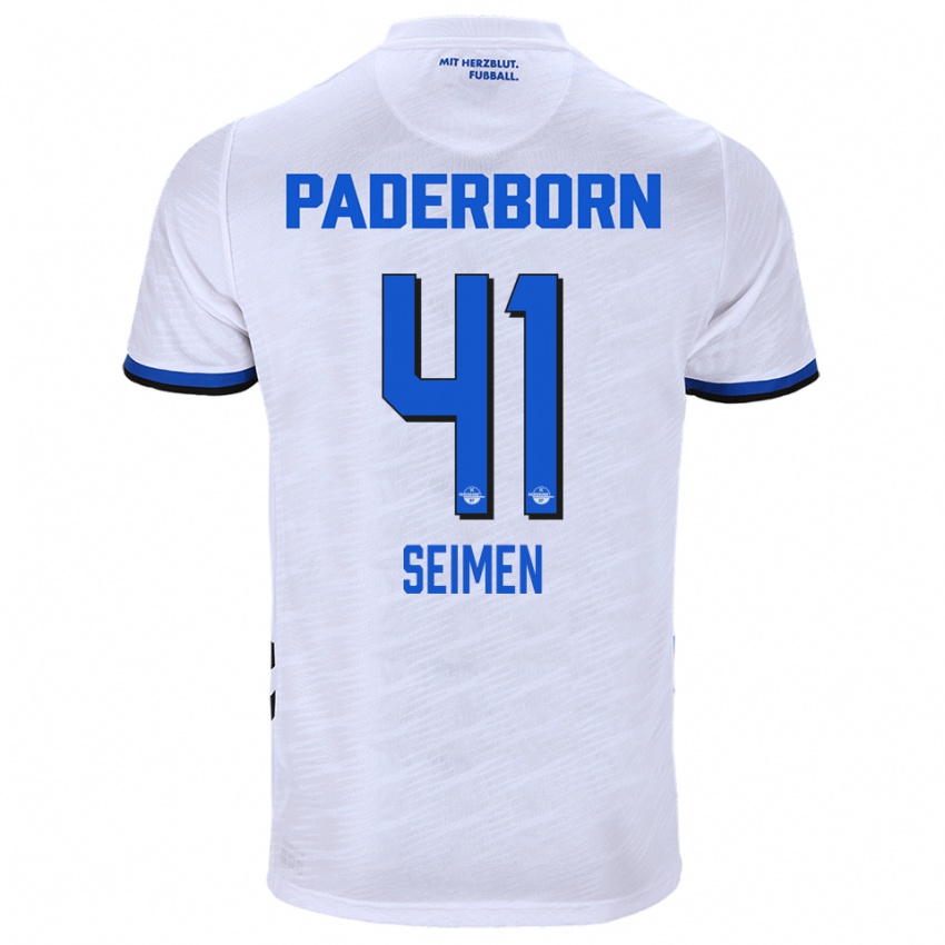 נשים דניס זיימן #41 לבן כחול הרחק ג'רזי 2025/26 חולצה קצרה