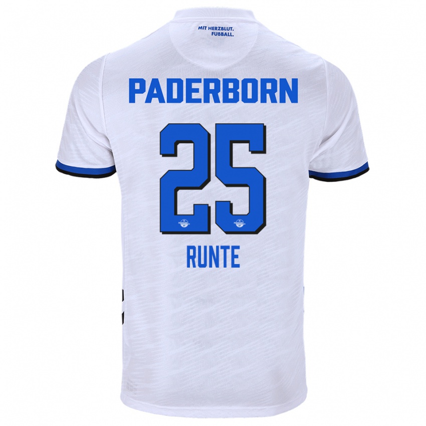 נשים Marlon Runte #25 לבן כחול הרחק ג'רזי 2025/26 חולצה קצרה