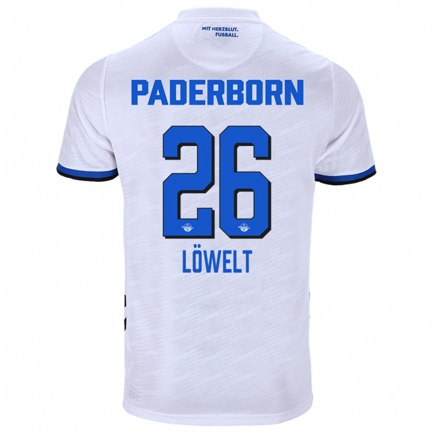 נשים Luca Löwelt #26 לבן כחול הרחק ג'רזי 2025/26 חולצה קצרה