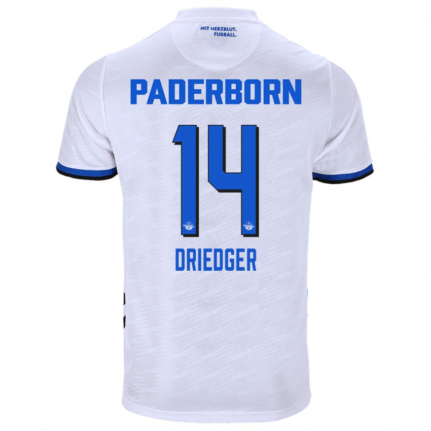 נשים ג'וליאן דרייגר #14 לבן כחול הרחק ג'רזי 2025/26 חולצה קצרה