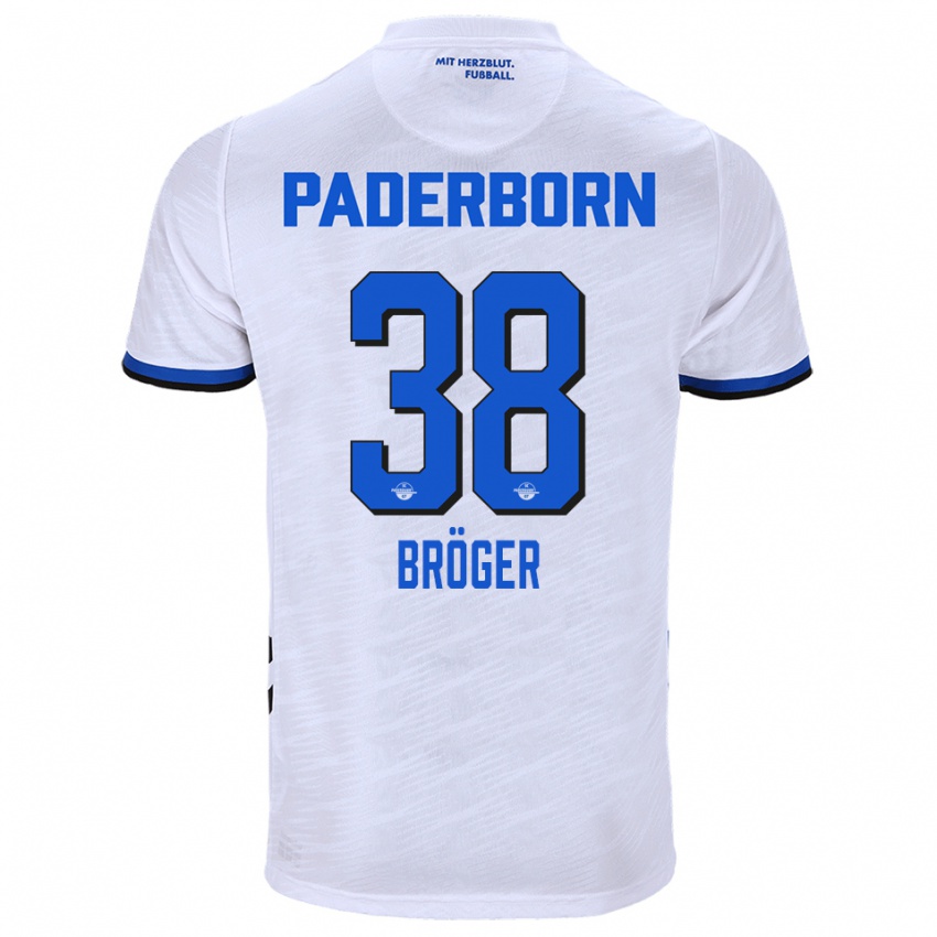 נשים בניט ברוגר #38 לבן כחול הרחק ג'רזי 2025/26 חולצה קצרה