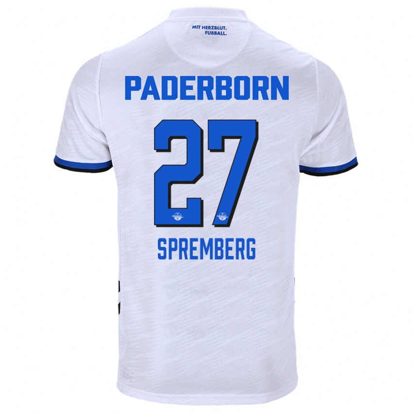 נשים לן ספרמברג #27 לבן כחול הרחק ג'רזי 2025/26 חולצה קצרה