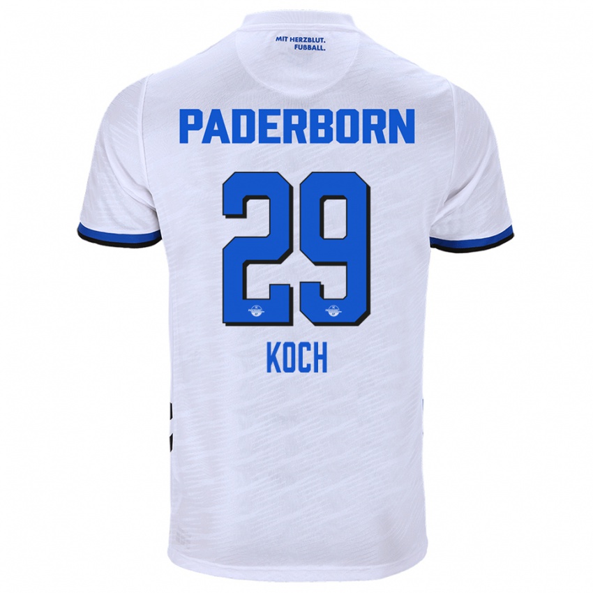 נשים Henrik Koch #29 לבן כחול הרחק ג'רזי 2025/26 חולצה קצרה