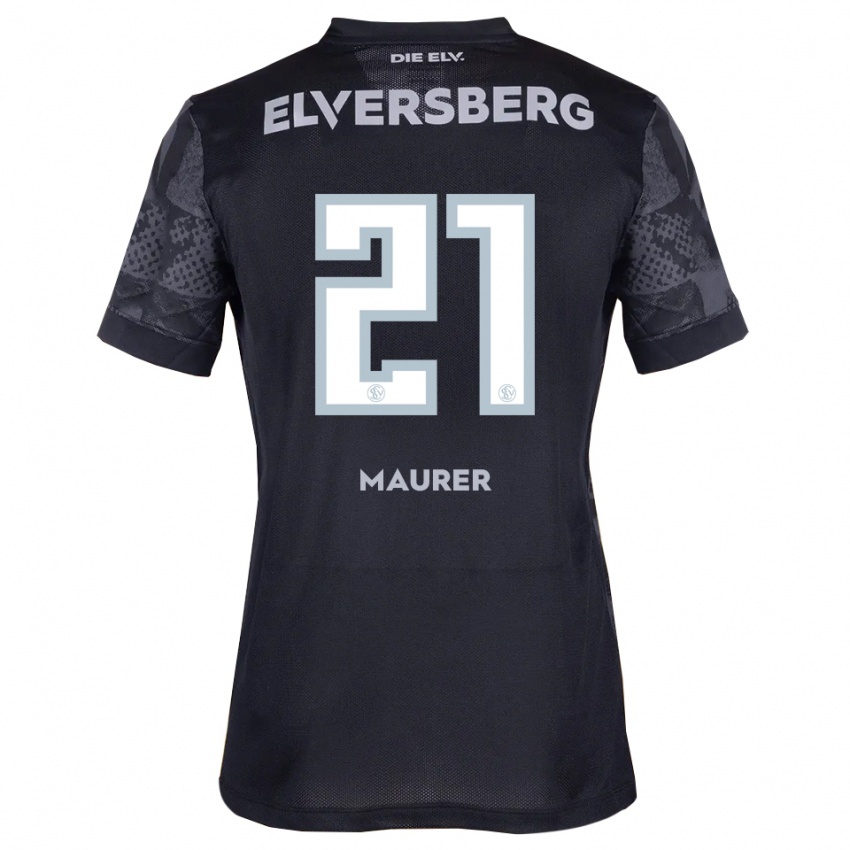 נשים Kine Maurer #21 שחור אפור הרחק ג'רזי 2025/26 חולצה קצרה