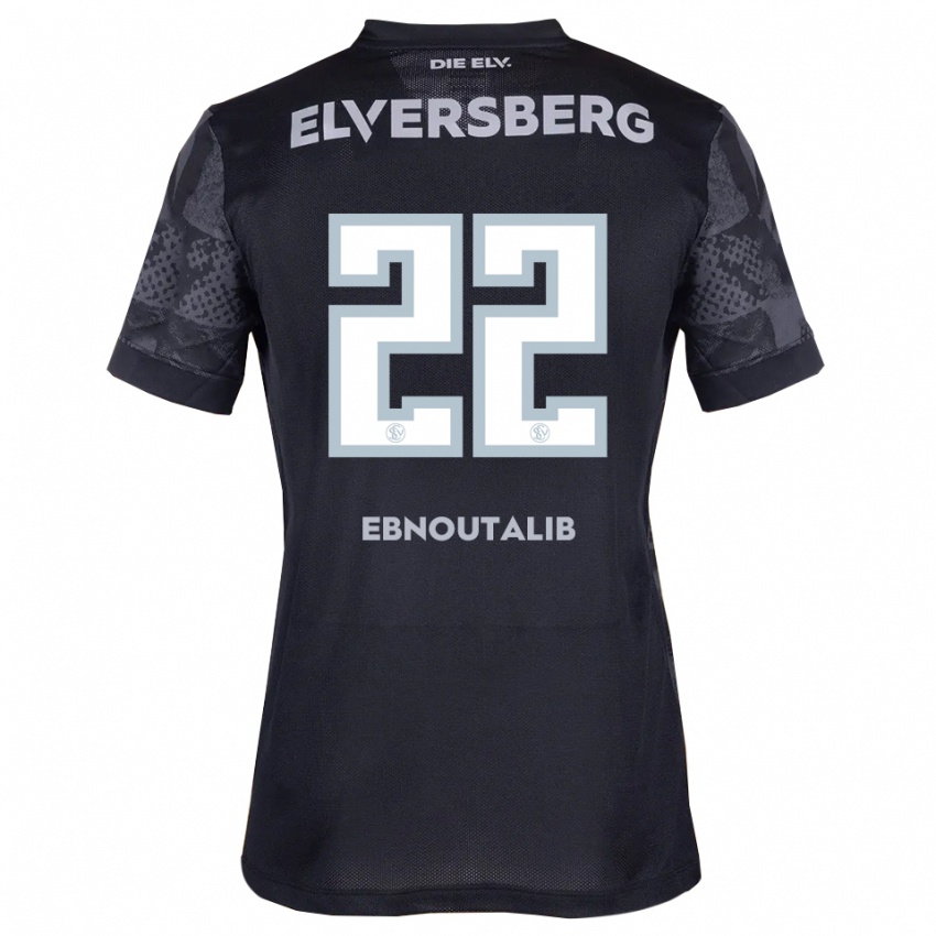 נשים Younes Ebnoutalib #22 שחור אפור הרחק ג'רזי 2025/26 חולצה קצרה