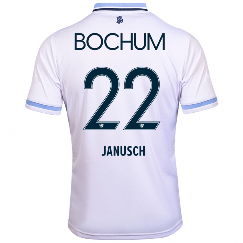 נשים Thees Janusch #22 לבן תכלת הרחק ג'רזי 2025/26 חולצה קצרה