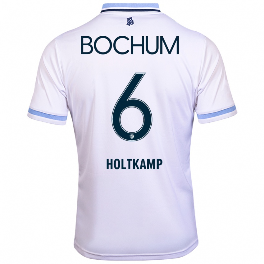 נשים לארס הולטקאמפ #6 לבן תכלת הרחק ג'רזי 2025/26 חולצה קצרה