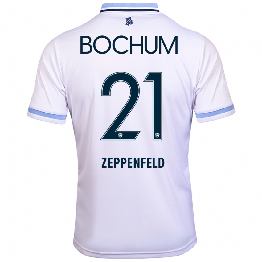 נשים Paul Zeppenfeld #21 לבן תכלת הרחק ג'רזי 2025/26 חולצה קצרה