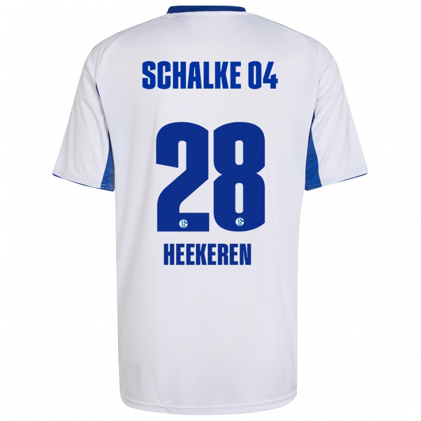 נשים ג׳אסטין היקרן #28 לבן כחול הרחק ג'רזי 2025/26 חולצה קצרה