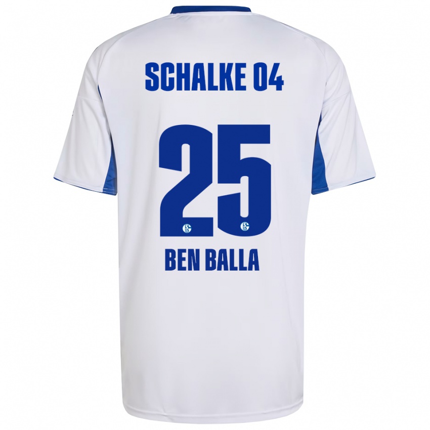 נשים יאסין בן באלה #25 לבן כחול הרחק ג'רזי 2025/26 חולצה קצרה