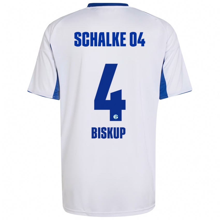 נשים Michelle Biskup #4 לבן כחול הרחק ג'רזי 2025/26 חולצה קצרה