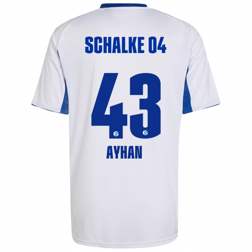 נשים Mertcan Ayhan #43 לבן כחול הרחק ג'רזי 2025/26 חולצה קצרה