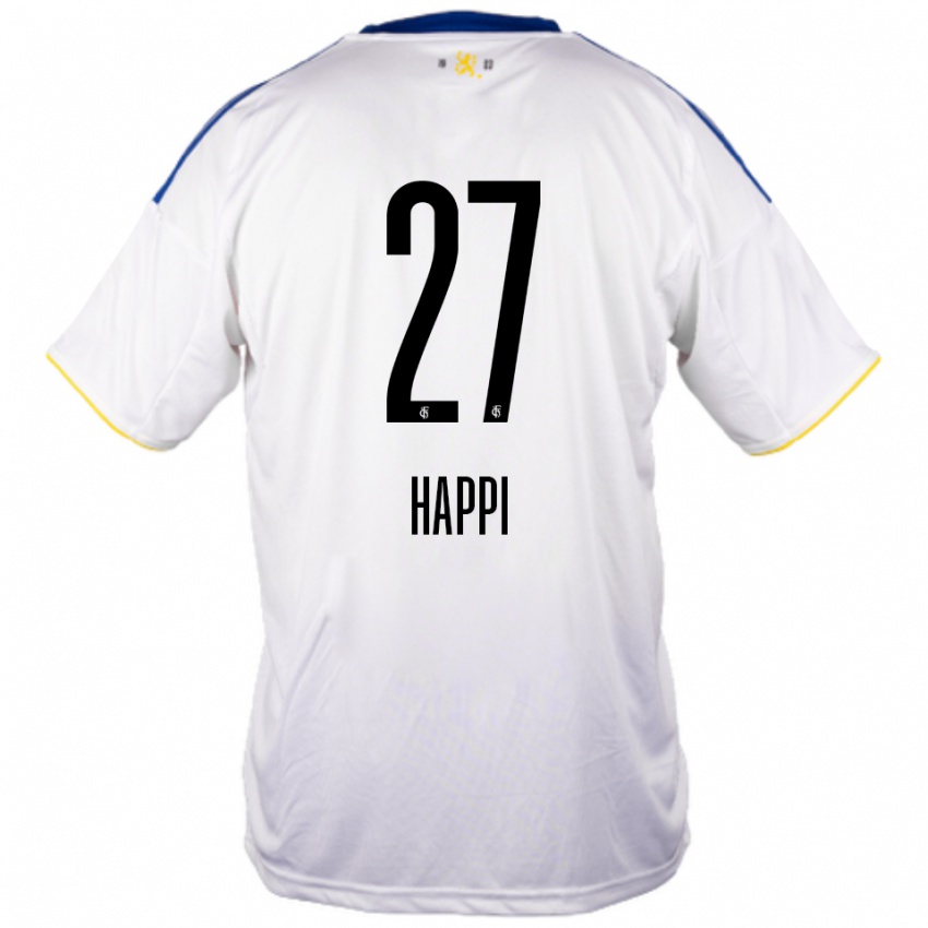נשים Joel Happi #27 לבן כחול צהוב הרחק ג'רזי 2025/26 חולצה קצרה