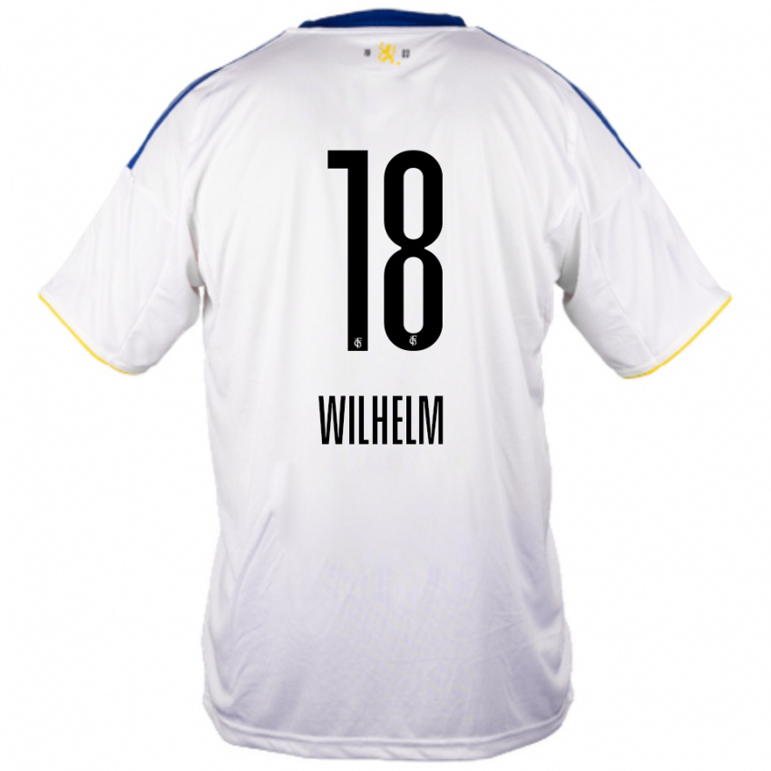 נשים לאסה ווילהלם #18 לבן כחול צהוב הרחק ג'רזי 2025/26 חולצה קצרה