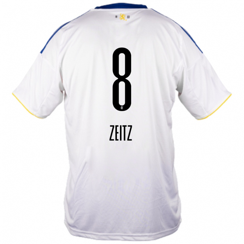 נשים מנואל זייץ #8 לבן כחול צהוב הרחק ג'רזי 2025/26 חולצה קצרה