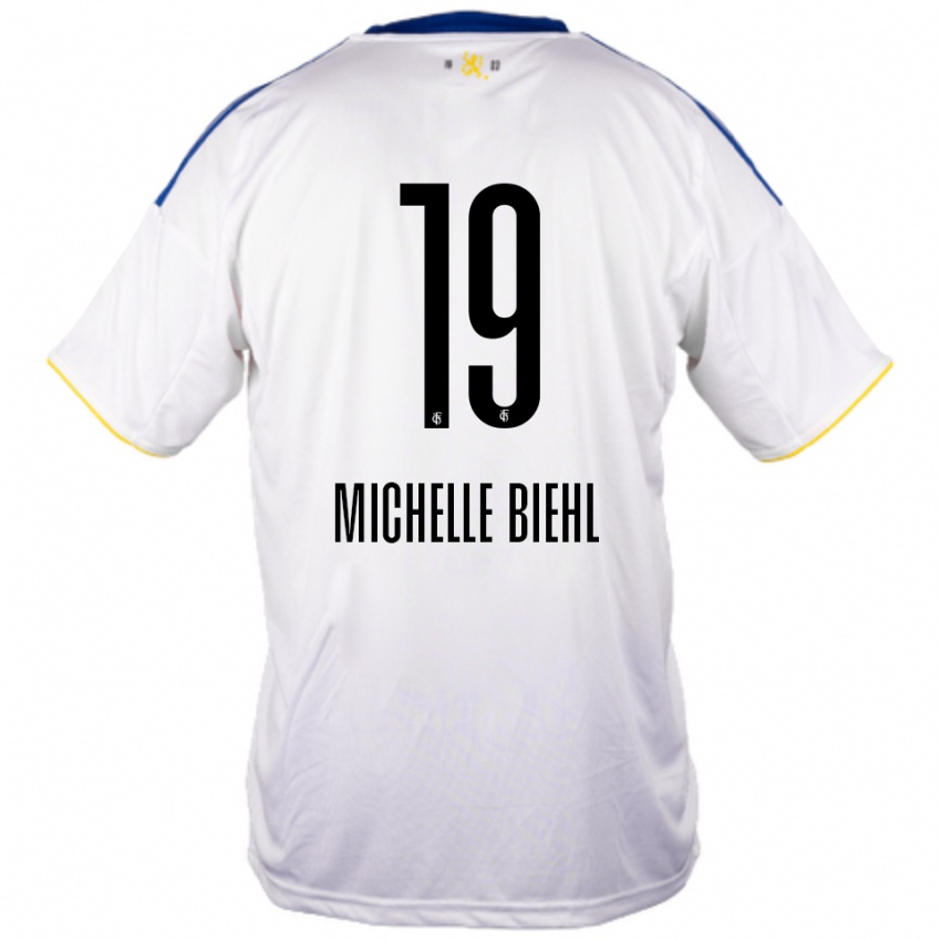 נשים ליאוני מישל ביאל #19 לבן כחול צהוב הרחק ג'רזי 2025/26 חולצה קצרה