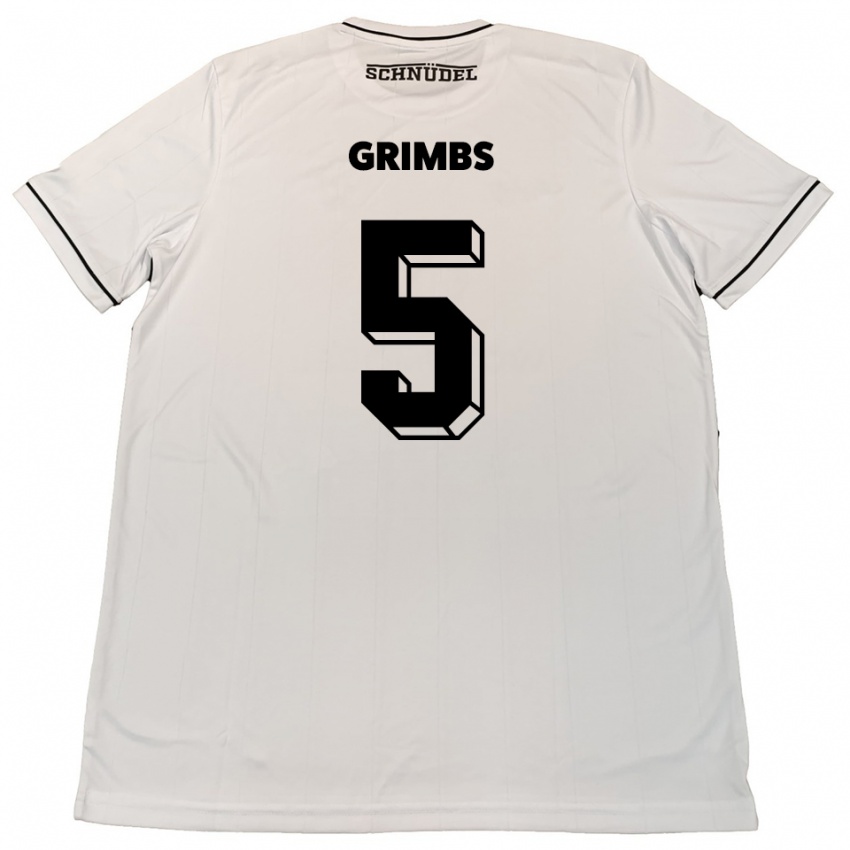 נשים ניקו גרימבס #5 לבן שחור הרחק ג'רזי 2025/26 חולצה קצרה