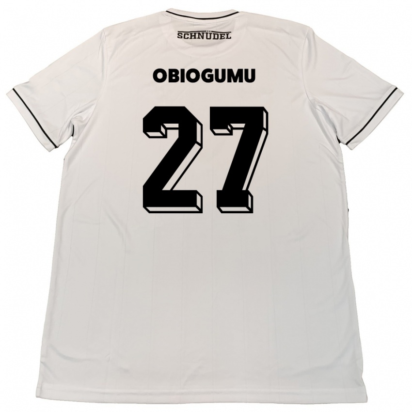 נשים Uche Obiogumu #27 לבן שחור הרחק ג'רזי 2025/26 חולצה קצרה