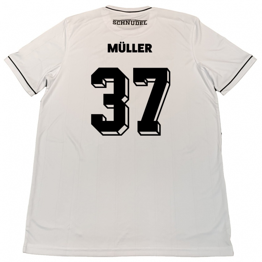 נשים Sebastian Müller #37 לבן שחור הרחק ג'רזי 2025/26 חולצה קצרה