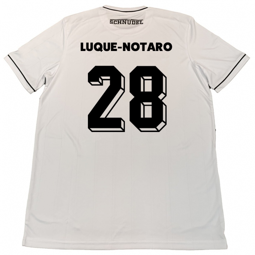 נשים פאביו לוקה-נוטארו #28 לבן שחור הרחק ג'רזי 2025/26 חולצה קצרה