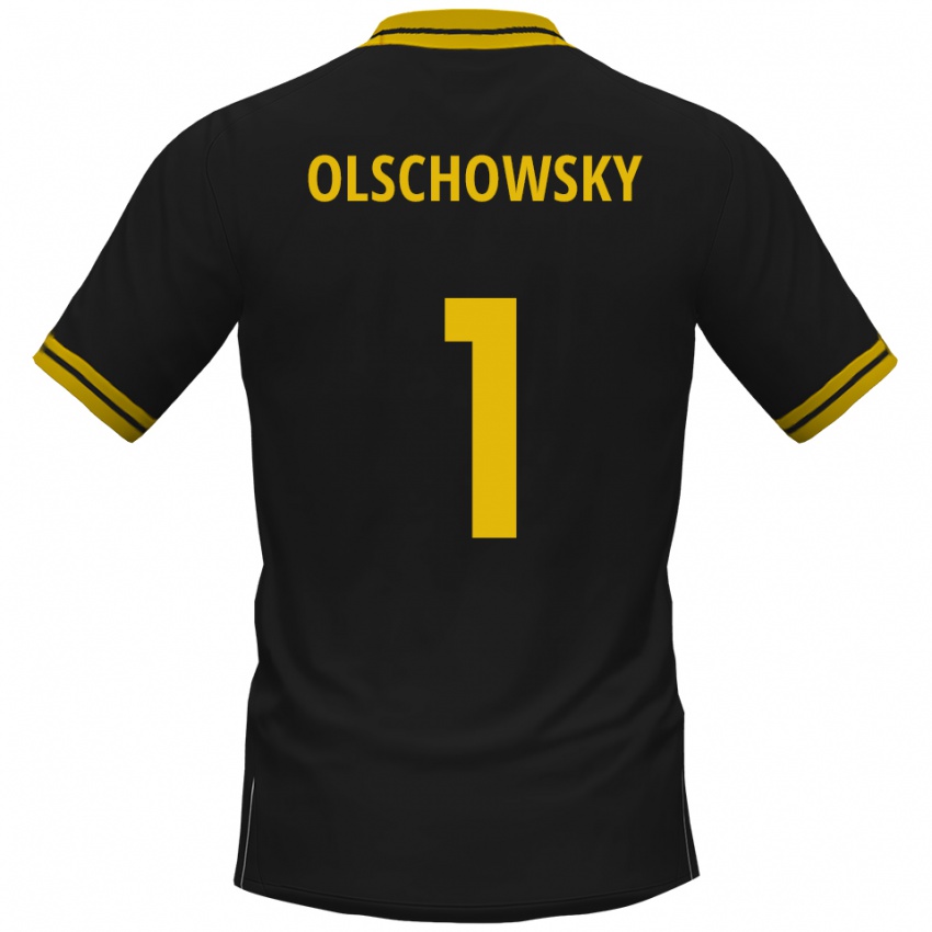 נשים Jan Jakob Olschowsky #1 שחור צהוב הרחק ג'רזי 2025/26 חולצה קצרה