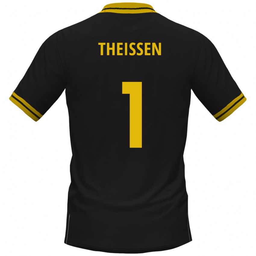 נשים Jarun Theißen #1 שחור צהוב הרחק ג'רזי 2025/26 חולצה קצרה