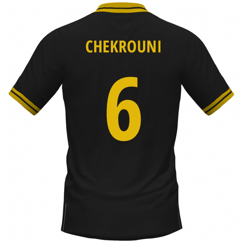 נשים Salim Chekrouni #6 שחור צהוב הרחק ג'רזי 2025/26 חולצה קצרה