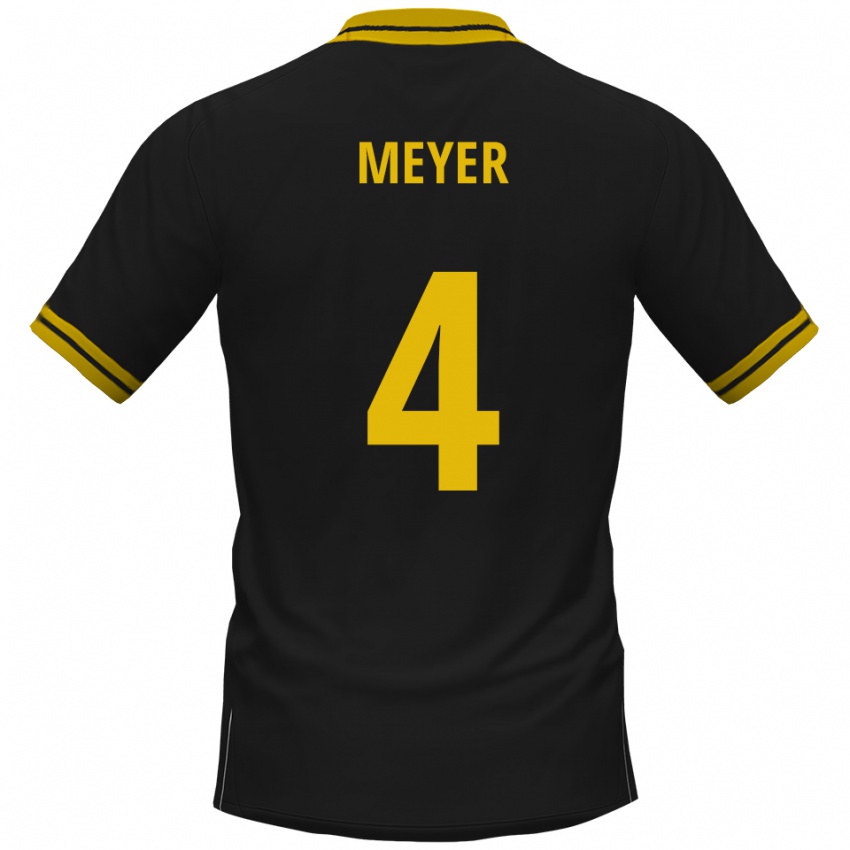 נשים Felix Meyer #4 שחור צהוב הרחק ג'רזי 2025/26 חולצה קצרה