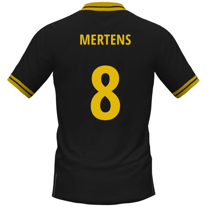 נשים Ben Mertens #8 שחור צהוב הרחק ג'רזי 2025/26 חולצה קצרה