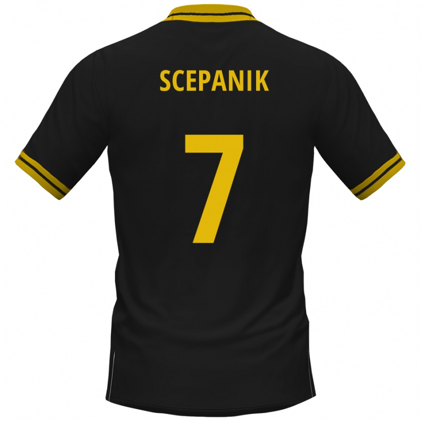 נשים Lukas Scepanik #7 שחור צהוב הרחק ג'רזי 2025/26 חולצה קצרה