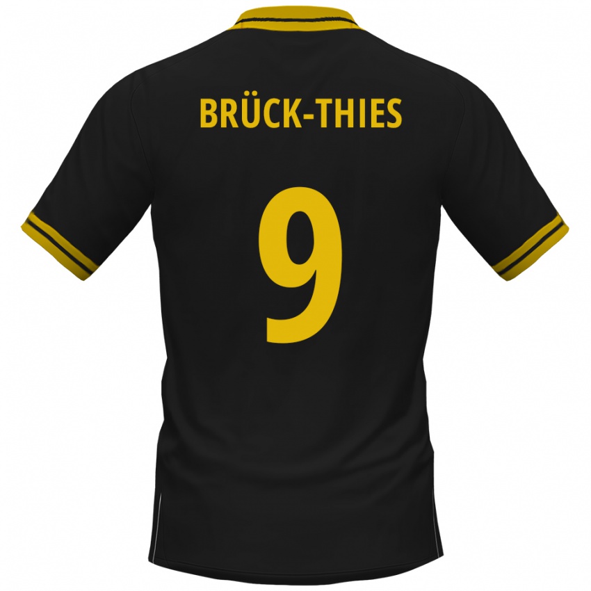 נשים Frederik Brück-Thies #9 שחור צהוב הרחק ג'רזי 2025/26 חולצה קצרה