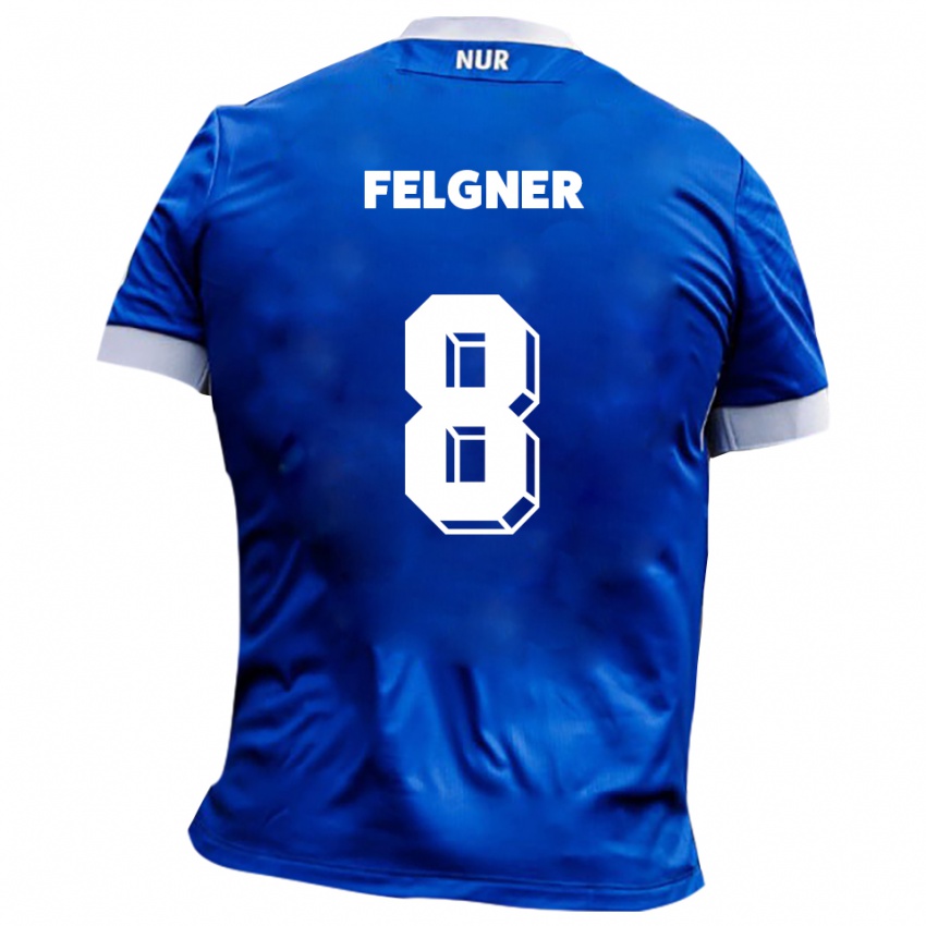 נשים Leon-Paul Felgner #8 כחול לבן הרחק ג'רזי 2025/26 חולצה קצרה