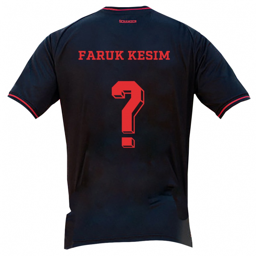 נשים Efkan Faruk Kesim #0 שחור אדום לבן הרחק ג'רזי 2025/26 חולצה קצרה