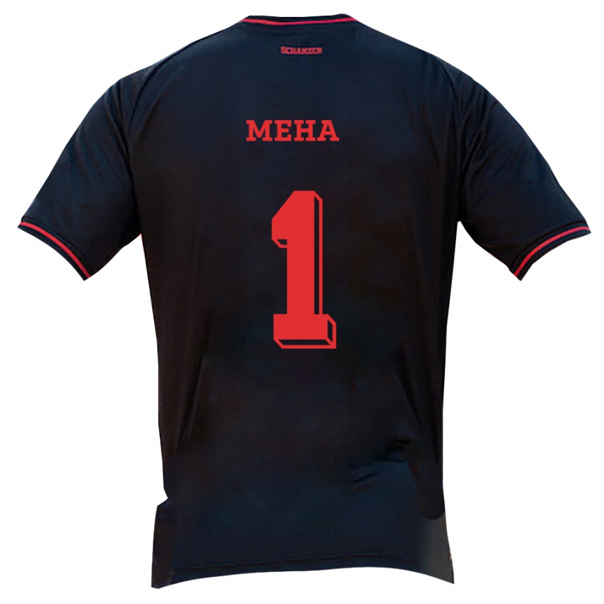 נשים Rion Meha #1 שחור אדום לבן הרחק ג'רזי 2025/26 חולצה קצרה