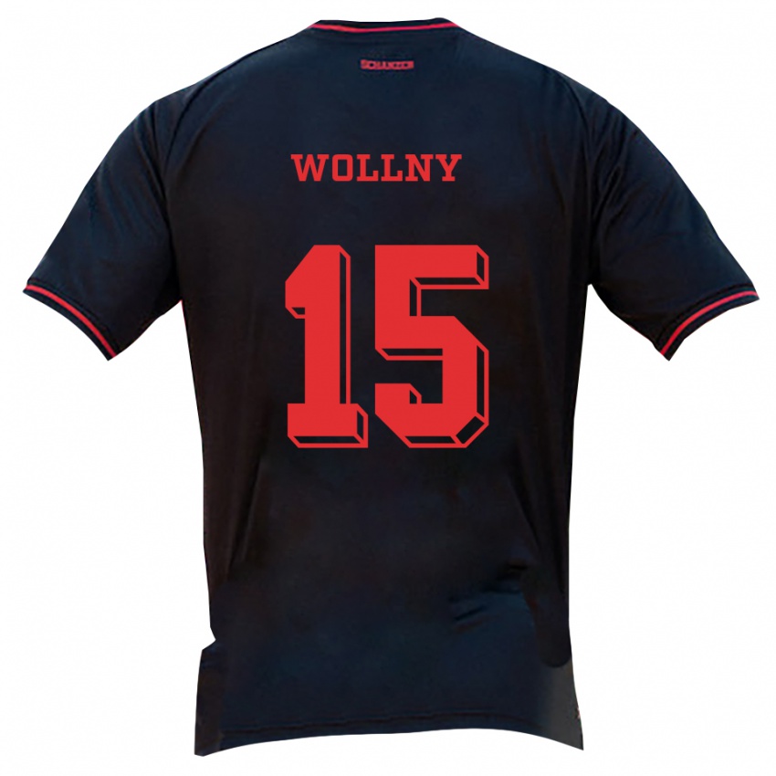 נשים Lukas Wollny #15 שחור אדום לבן הרחק ג'רזי 2025/26 חולצה קצרה