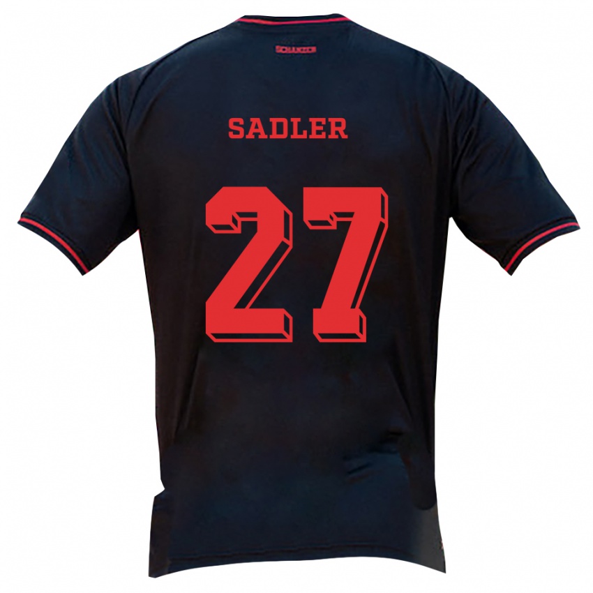 נשים Thomas Sadler #27 שחור אדום לבן הרחק ג'רזי 2025/26 חולצה קצרה