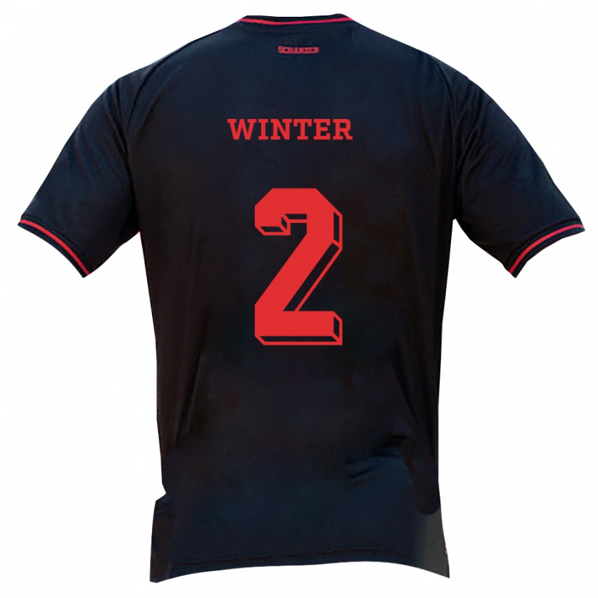 נשים Mara Winter #2 שחור אדום לבן הרחק ג'רזי 2025/26 חולצה קצרה