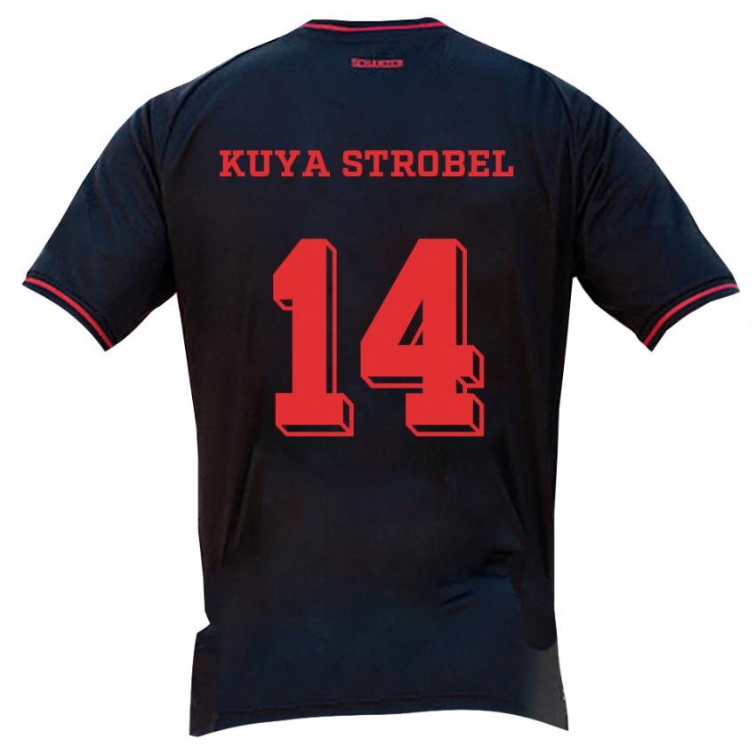 נשים Melissa Kuya Strobel #14 שחור אדום לבן הרחק ג'רזי 2025/26 חולצה קצרה